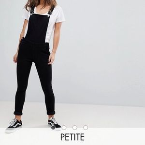 NWT Black skinny overalls Asos